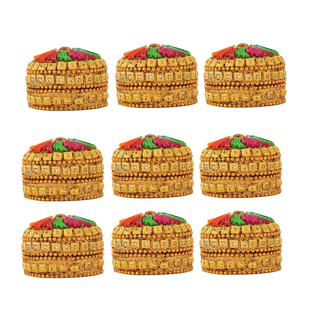 Aluminum Sindoor Daani, Kumkum Box Bharani Return Gifts for Women for Pooja (Set of 12)