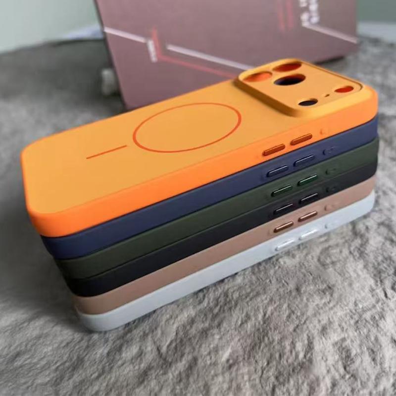 Luxury Matte For Magsafe Phone Case for 17 Pro Max 16 15 14 13 12 11 Pro Air Magnetic Shockproof Bumper Back Cases Cover