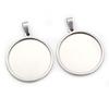 5pcs Never Fade Stainless Steel 20 25 30 35 40mm Inner Size Pendant Cabochon Base Cameo Blank Setting Charm Tray for DIY Jewelry