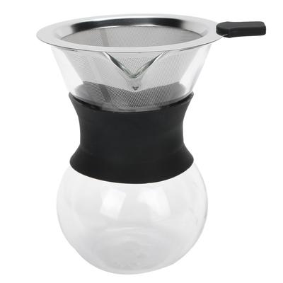 Reusable Glass Coffee Pot with Stainless Steel Filter Manual Drip Coffee Maker Set200ml