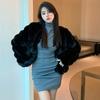 Autumn and Winter Thick Warm Fox Fur Jackets for Women Fashion Street Casual Short Coats Women Vintage Plush Round Neck Woman Jacket  Tops 25083