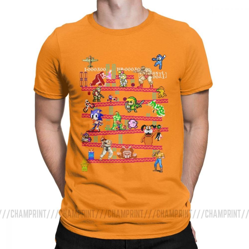 Men Arcade Game Collage T Shirts Console Game Vintage Style Tee Shirt Classic La Camiseta