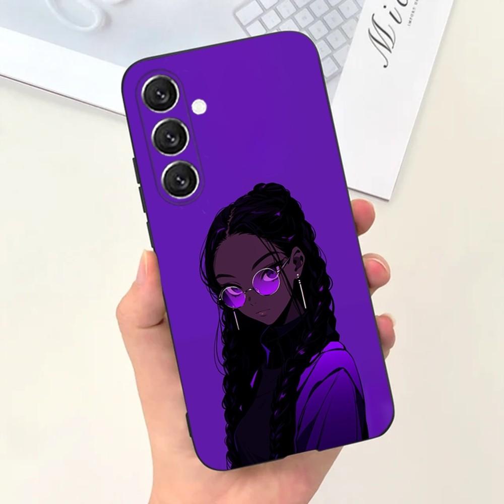 Black Girl Afro  Phone Case For Samsung S25,S24,S21,S22,S23,S30,Ultra,S20,Plus,Fe,Lite,Note,10,9,5G Black Cover