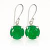 Round Shape Emerald Gemstone Earrings Natural 62 Ct Certified 925Sterling Silver AI-138-NS