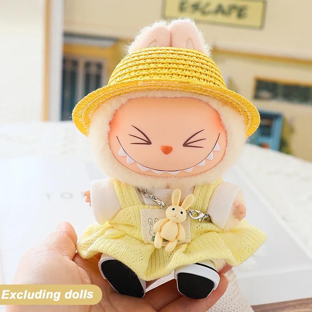 

Для 17см Ropa Labubu V1/v2/v3 Текстильная кукла Футболка Комбинезон Брюки Комплект Детская одежда и 10см Одежда для хлопковой куклы Юбка no doll