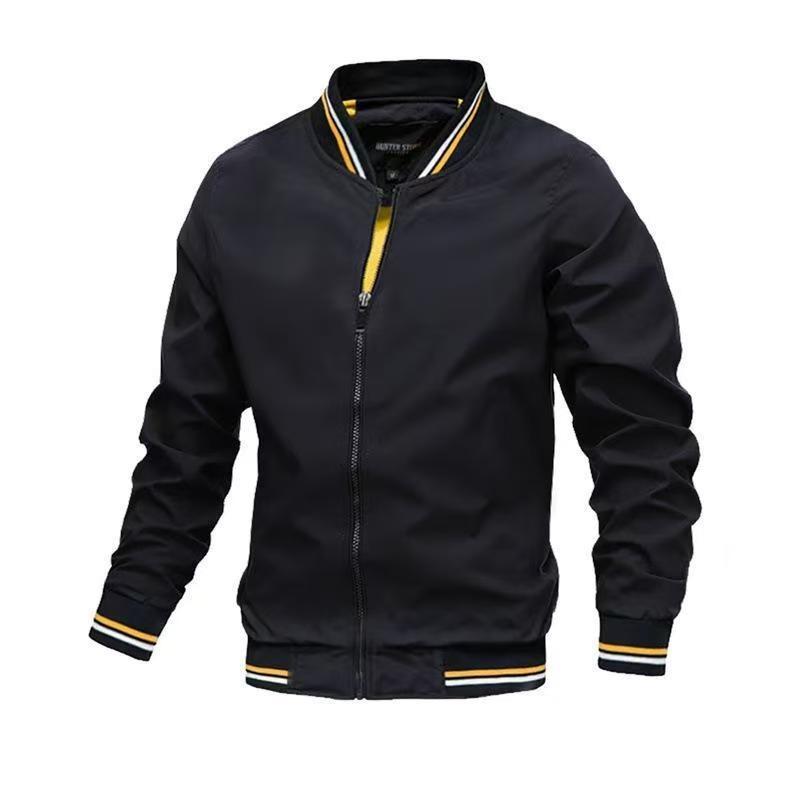 Spring and Autumn Men's Zipper Side Seam Pocket Unhooded Casual Fit Ready-Made Jacket