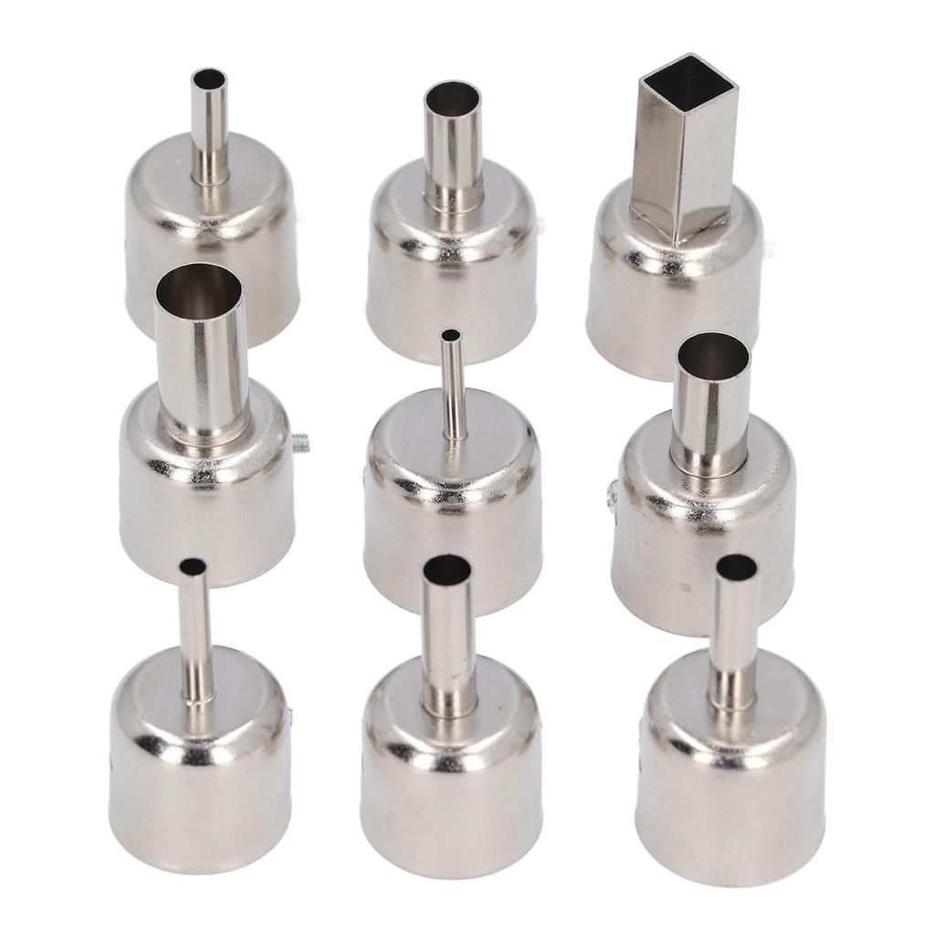 9PCS Set Heat Gun Nozzle Kit 3‑12mm Stainless Steel Hot  Soldering Heat Gun Nozzle
