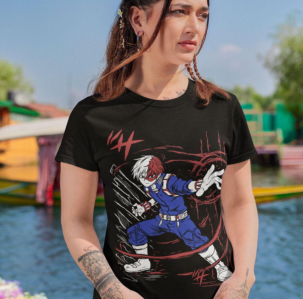 Todoroki T-shirt Academia my hero All sizes Mha Toya Dabi Anime Gift Black Shirt