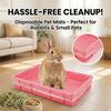 50Pcs Disposable Rabbit Cage Tray Cover Large Size Elastic Cage Tray Mat Transparent Thicken Cage Base Pad Dog Cat Pet