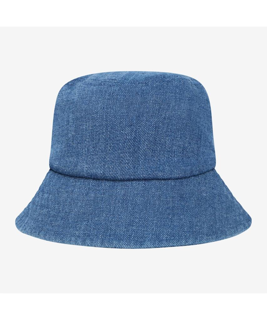 Noseupeiseu Ne3Hs00K White Label Logo Bucket Hat Denim Blue