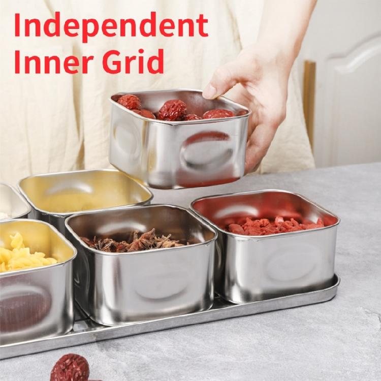 Professionelle Küchengewürz-Organizer 6/8 Fächer Edelstahl Aufbewahrungsbehälter Dichtungsdeckel Für Backen Kochen Essentiell