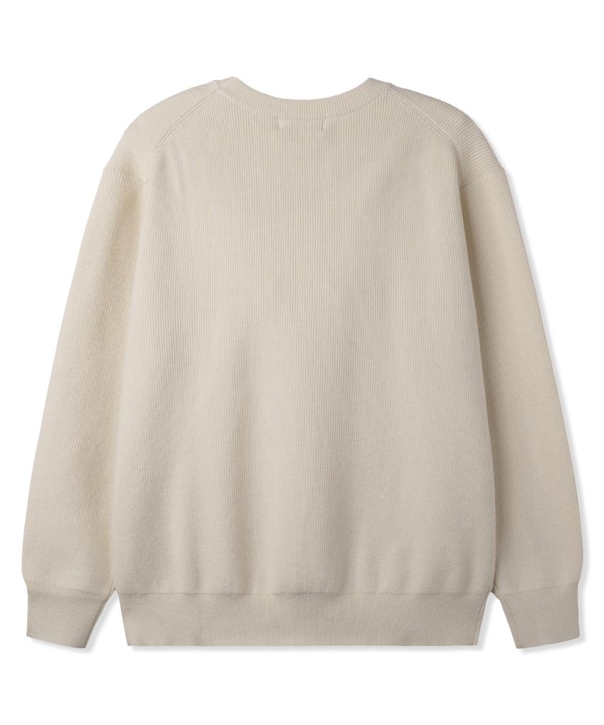 BAKKEN Soft Semi-Over Round Knit Bk8940_Cream
