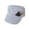 Retro plaid love cap children spring and summer personalized patch versatile face small breathable painter hat navy hat