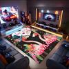 1PC Custom Name Love Flamingos Flowers Theme Floor Mat Ideal for Living Room, Game Rooms, Office, Bedroom,Floor Mat Playful Design