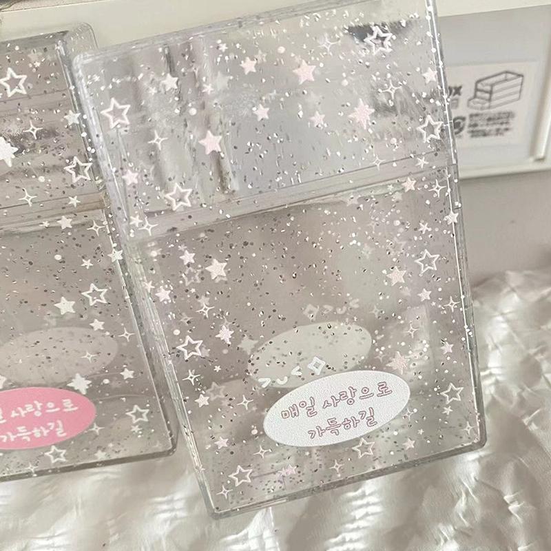 Ins Transparent Ins Photocard Holder Storage Box Flip Storage Box Classification Small Card Organizer Storage Case Stationery