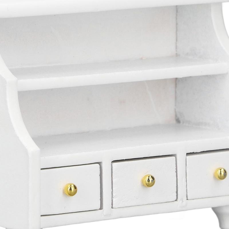 Handcraft Miniature Wooden Cabinet for 1/12 Scale Dollhouses Bathroom Accessories Collection Scene Display Accessory