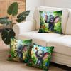 1/4pcs 2D Flat- Cute Cartoon Baby Elephant Jungle Throw Pillow Covers Home farmhouse outdoor decoration cushion cover