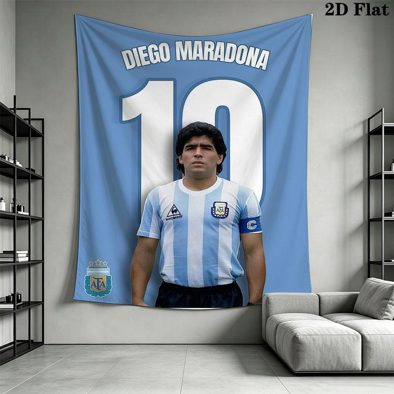 1PC Football Superstars Wall Hanging Printed Fabric Blanket Decorative Tapestries for Bedroom Living Room Home Decor