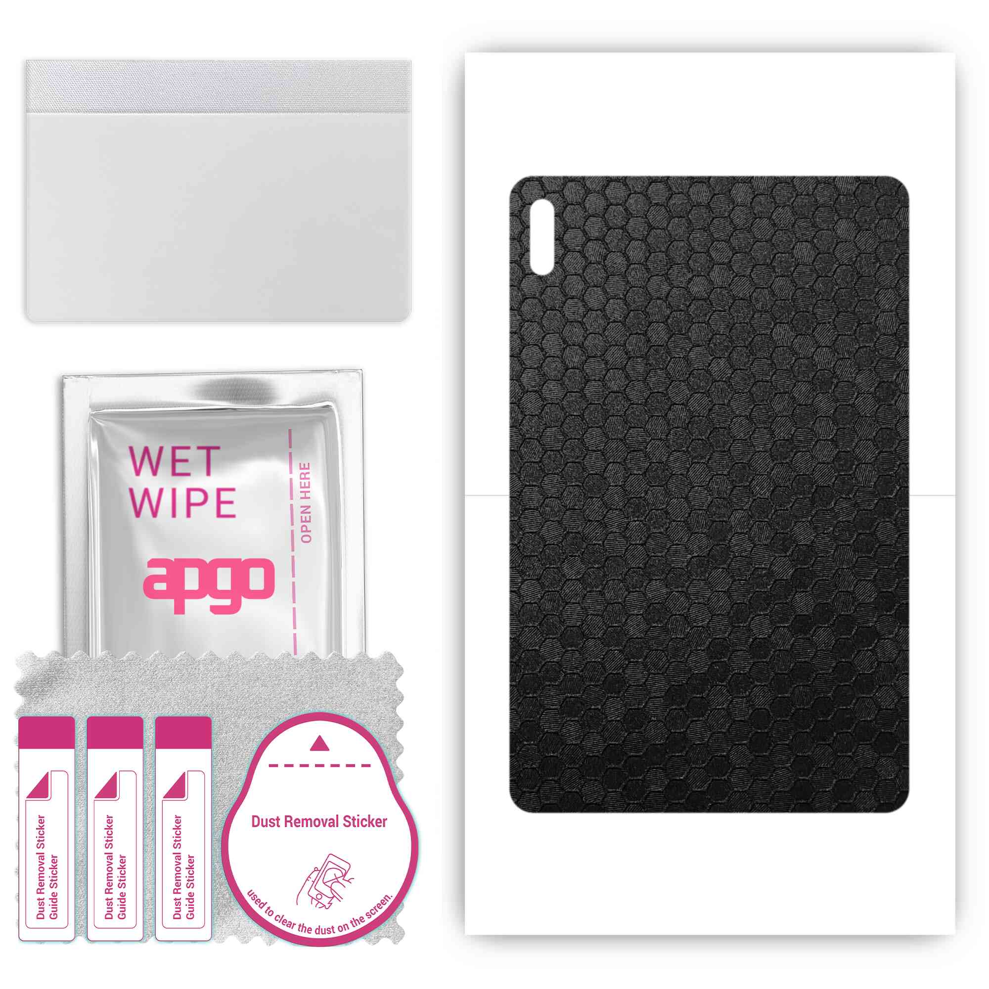 

apgo skin sticker film foil vinyl for the BACK compatible with Huawei MatePad, scratch-resistant, easy to install - Black Honeycomb