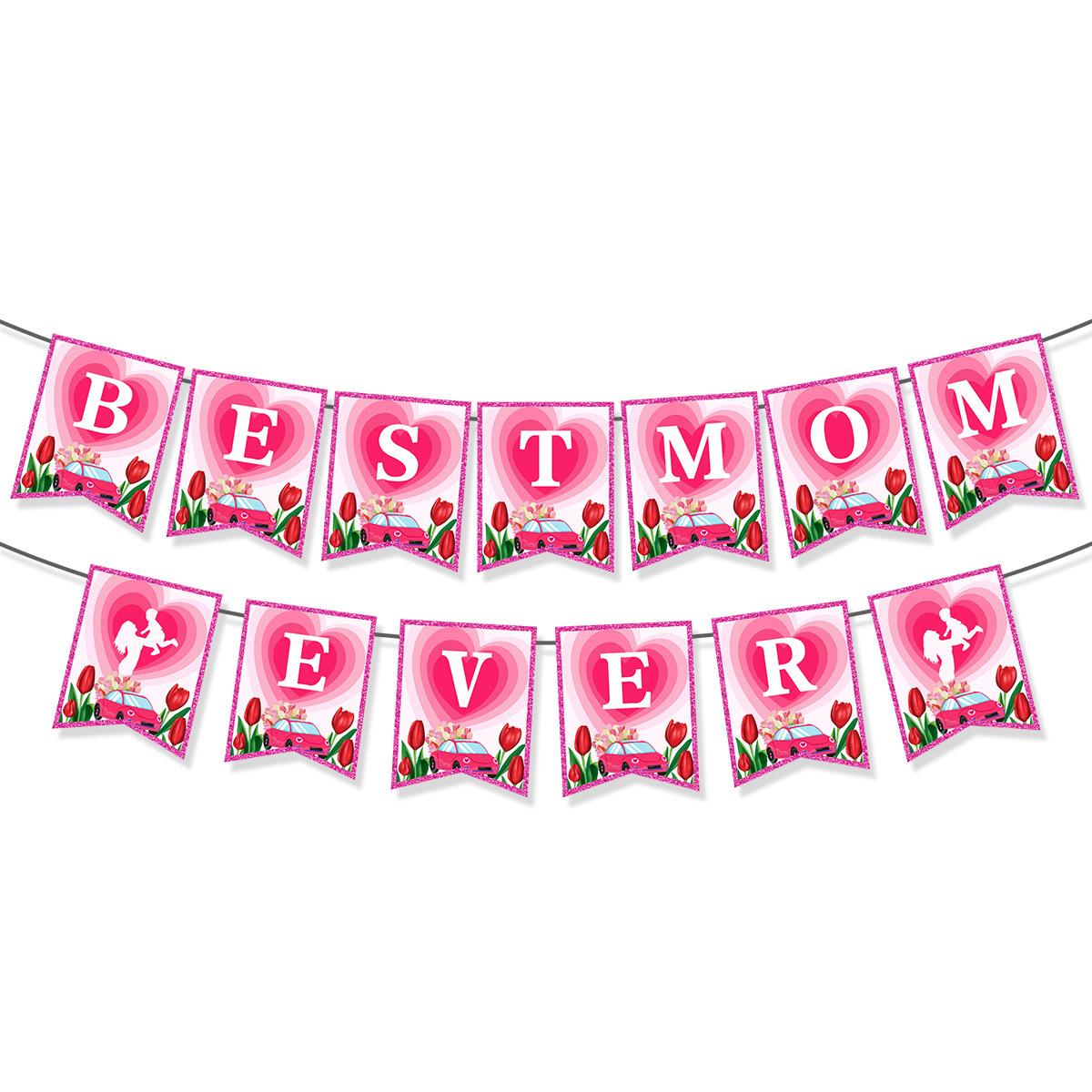 

Mother S Day Pink Flag Spiral Pendant Best Mom Banner Customization The Best Mom Ever 13 Pack