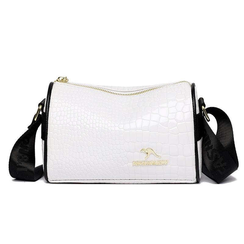 Klasická retro dámska crossbody kabelka s veľkou kapacitou, jednoduchá denná kabelka cez rameno, mäkká kožená jednofarebná, všetko