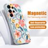 Cartoon Flowers Pattern Case For Samsung Galaxy S26 Ultra S25 Edge S24 Plus S23 FE S22 A54 A55 A56 5G Magnetic For Magsafe Matte Cover