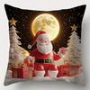Home Decor Christmas Moon & Festive Holiday Pillows Pattern Cushion Cover Suitable For Sofa Bedroom Car Pillow Cover