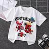 Marvel Spiderman Kids Birthday Party Tshirts Baby Number 1-9 T-Shirt Children Fashion Tops Tees Boys TShirt Parent Child Clothes