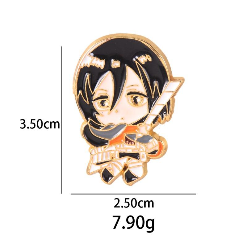Attack on Titan Anime Enamel Pins Mikasa Rivaille Figure Brooch Jewelry Backpack Clothing Decoration Accessories Gifts