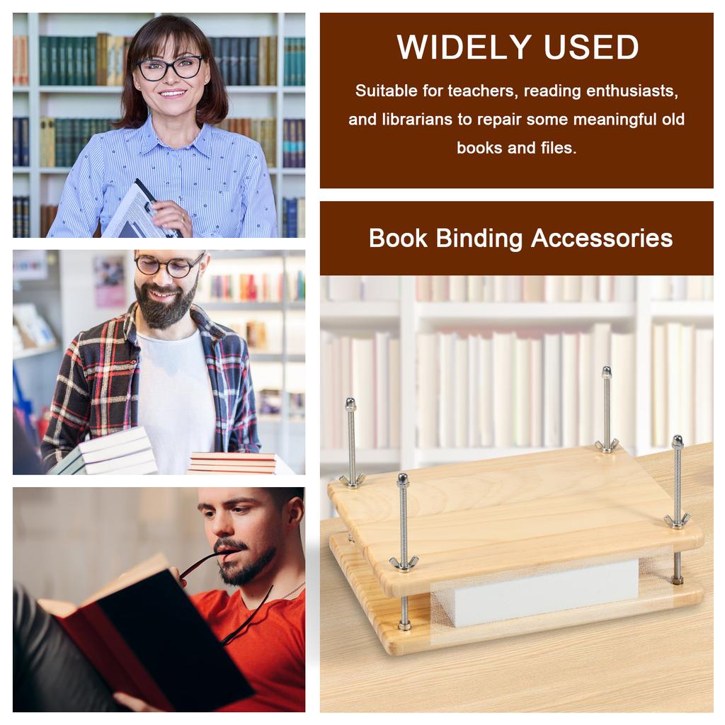 1 Pc Bamboo Wood Book Press Portable Bookbinding Press Reusable Books Press Tools Manual Book Binding for Bookbinding Supplies