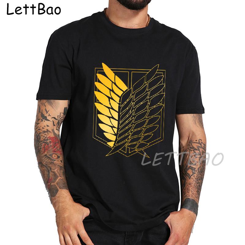 Mężczyźni Kawaii The Survey Corps koszulki z nadrukami japońskie anime atak na tytana T Shirt śmieszne