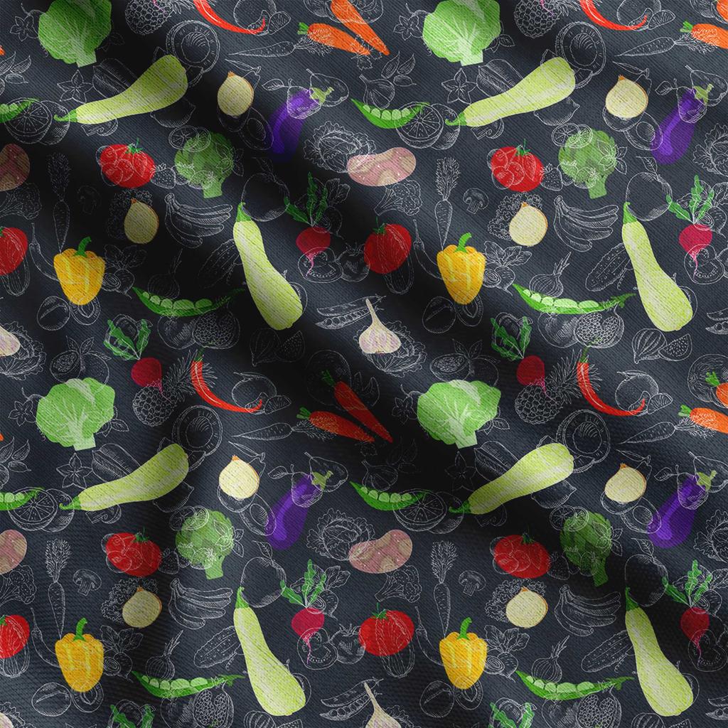 Soimoi Veggies Print,  Cotton Cambric, Quilting Fabric Sold by The Yard 42 Inch Wide, Medium Weight Cotton Fabric, Sewing  Supplies,Aquamarine