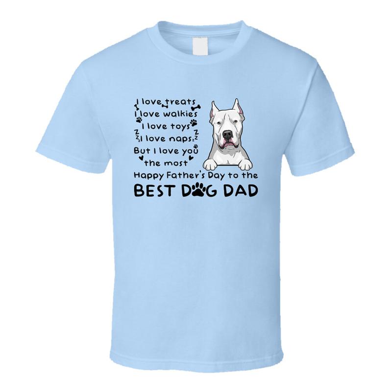 Dogo Argentino I Love Treats Happy Father s Day T Shirt S разноцветный