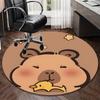 Bear Friends Greeting round carpet Chair cushion Round Entryway Rug, Soft Round Rugs for Living Room, Bedroom, Circle Carpet decor gifts