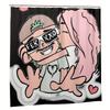 Feid & Karol G Shower Curtain - Inspirational Fashion Design with "FER XXO" & Heart Graphics, Durable Polyester, Machine Washabl