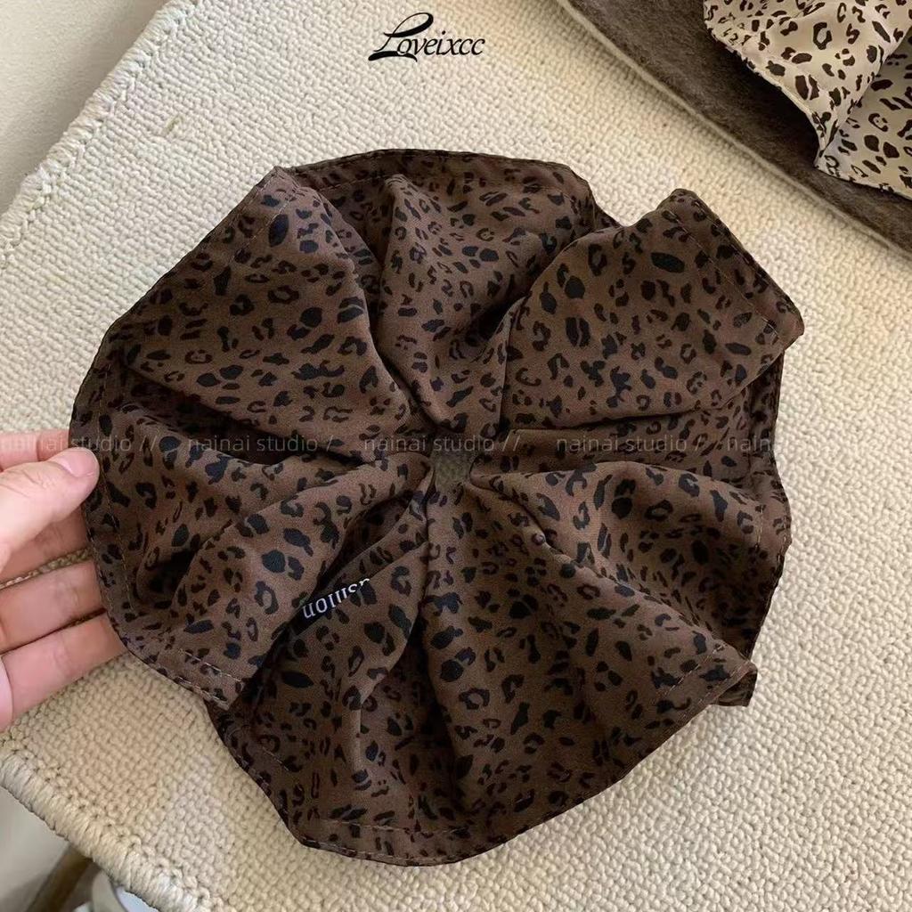 Korean Dongdaemun New Leopard Print Scrunchie Premium Hair Tie Elastic