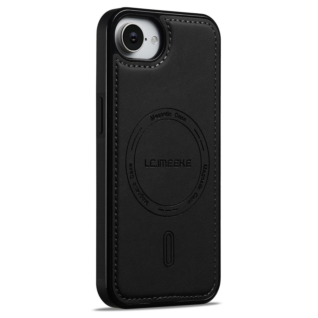 LC.IMEEKE L6 For iPhone 16e Case PU Leather Coated PC TPU Phone Cover Compatible with MagSafe
