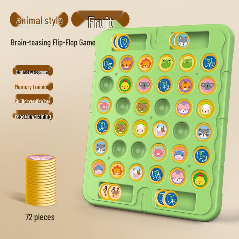 Children's Chess Match-Up: Flip-Over Battle Game for Two Players, Enhances Concentration & Parent-Child Interaction