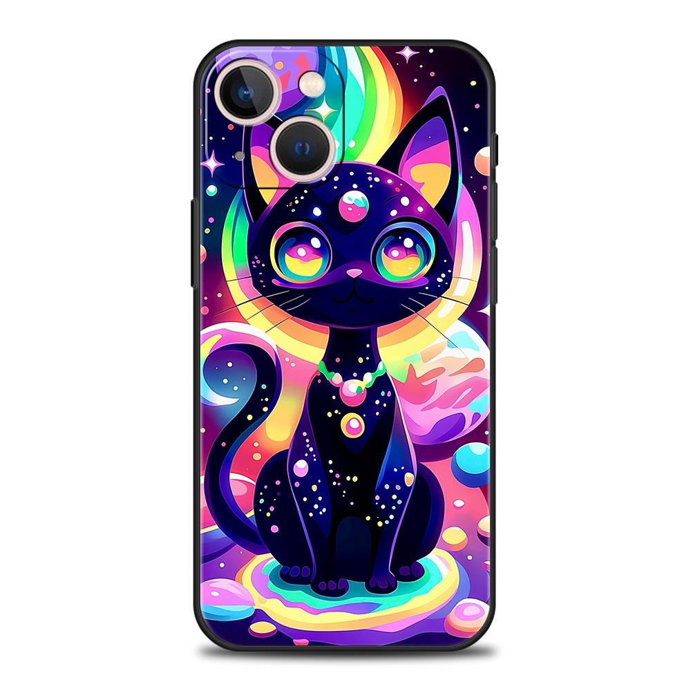 Buntes Katzen-Design Handyhülle Cover für iPhone 17 16 15 14 13 12 Pro Max 11 Pro Max 17 AIR Plus Stoßfeste Weiche TPU Hülle Capas