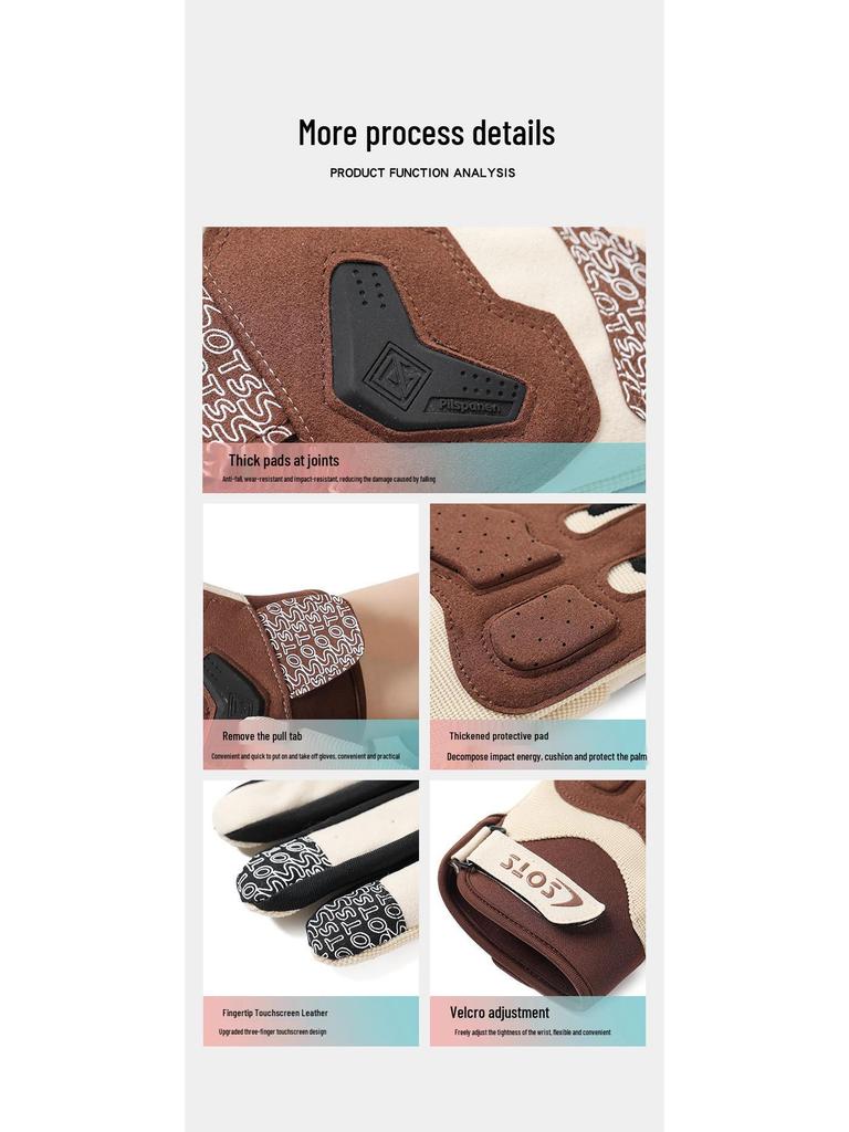 Unisex Retro Touchscreen Full-Finger Motorcycle Gloves - Breathable, Sunscreen, Summer Riding