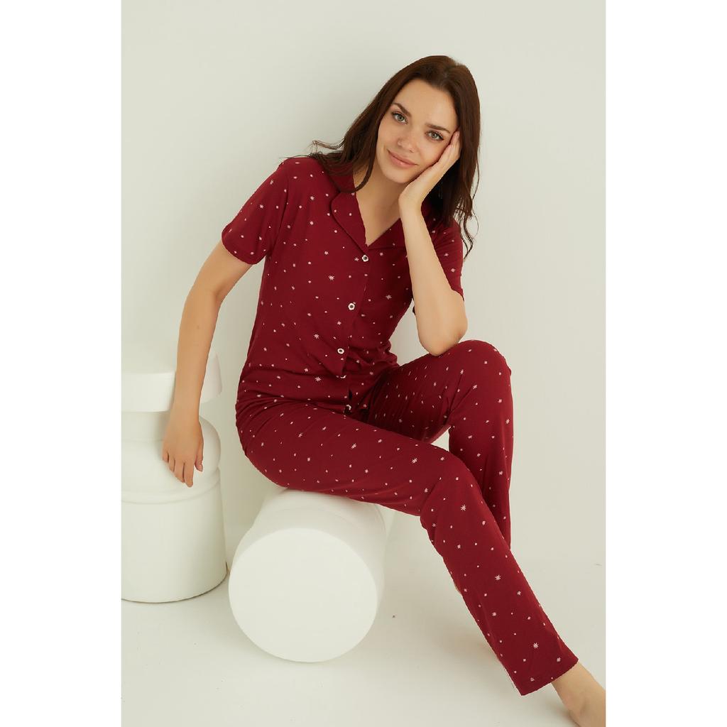 Set pijama cu nasturi din bumbac