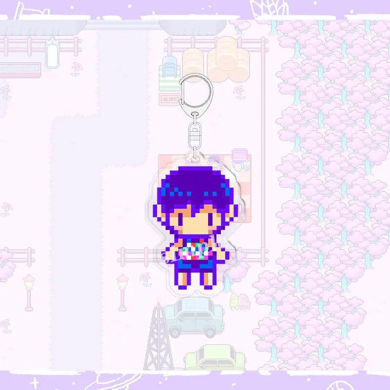 Κινούμενα Σχέδια Παιχνίδι Omori Φιγούρα Pixel Ακρυλικό Μπρελόκ Αστείο Δημιουργικό Βασίλειος Κελ Ηλιόλουστος Μενταγιόν Μπρελόκ Αλυσίδα Αξεσουάρ Αυτοκινήτου Τσάντας