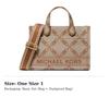 MICHAEL KORS Gigi Fabric Handbag Small Women's Beige & Leather Brown 30S3G3GM5J-969