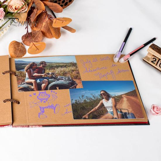 Unique Handcraft Story Notebook DIY Photo Album, Scrapbook Hardcover Paper Memory Book for Handmade Keepsake Weddings Anniversaries Baby Family