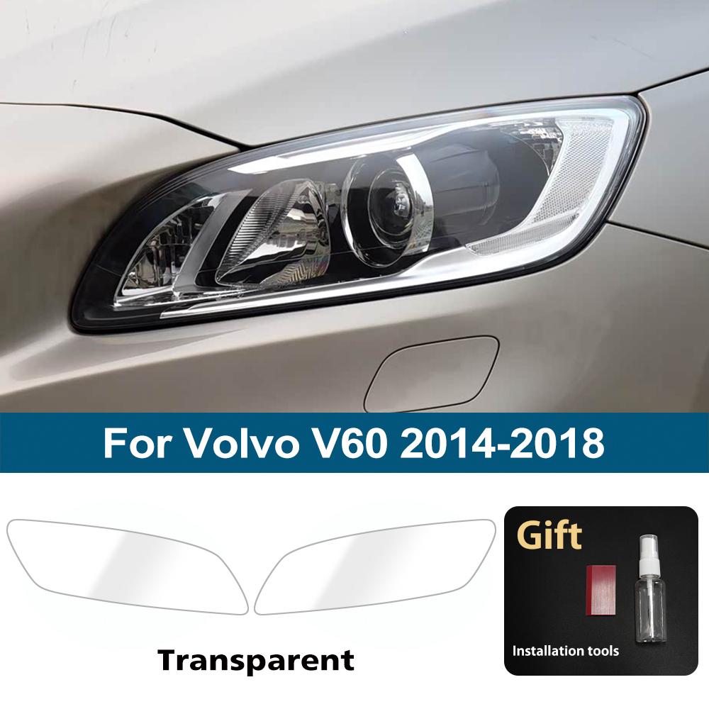 Kratzfeste TPU PPF Scheinwerferabdeckung für Volvo V60 2014-2026 Hochglanz Rauchschwarz Vorgeschnittene Vinyl-Schutzfolie Set