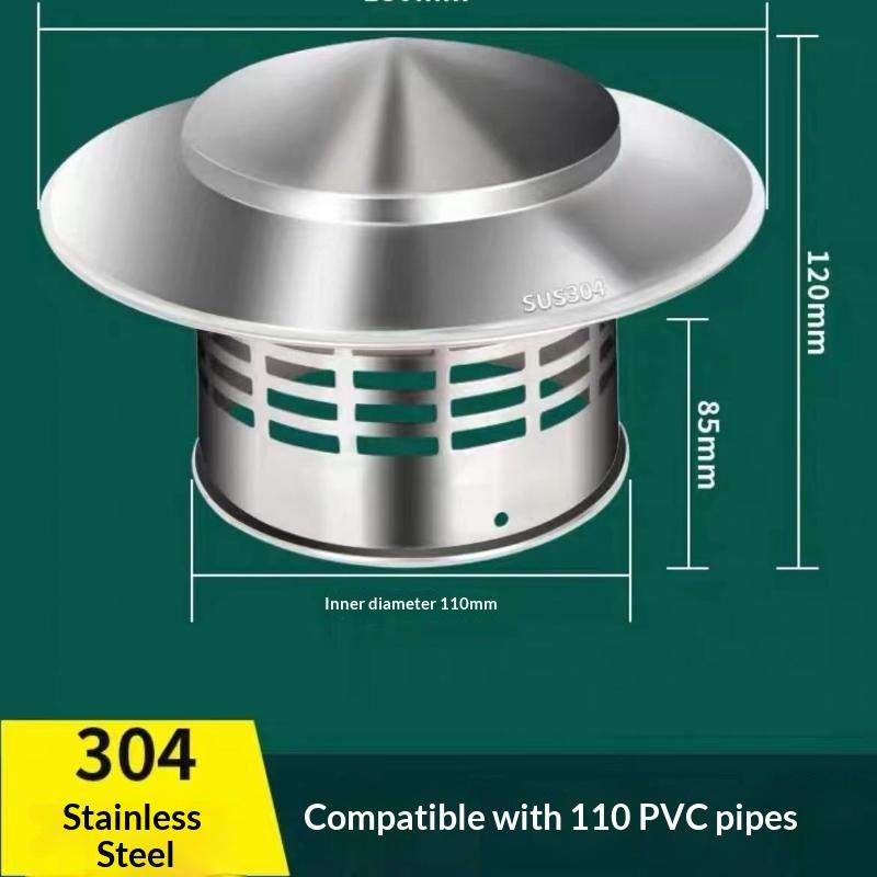 75-200mm Stal Nierdzewna Nasada Komina System Wentylacji Ściany Zewnętrznej Kratka Powietrza Rura Deszczowa Nasadka Kominowa Dachowa