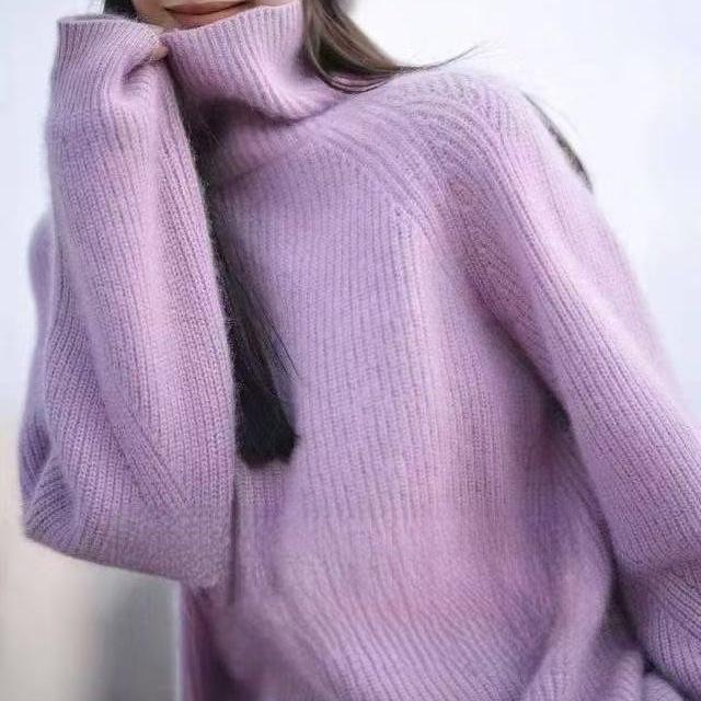 

Вінтажна водолазка Помаранчевий Потовщений Светр В язана Базова Сорочка XL фіолетовий