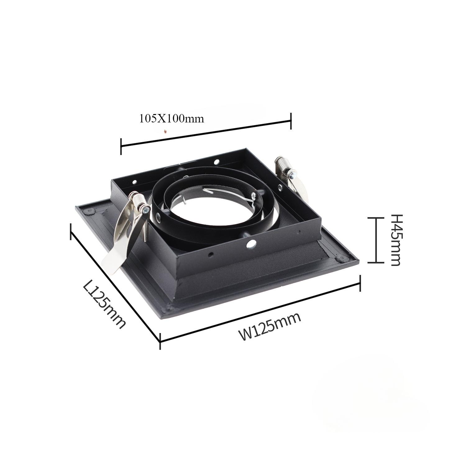 

Square Recessed LED Ceiling Lamps Holder Adjustable Gu10 Mr16 Bulb Spot Lamps Downlight Holder Frame Bracket Fitting Home Decor чорний