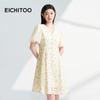 EICHITOO V-Neck Floral Short Sleeve Dress