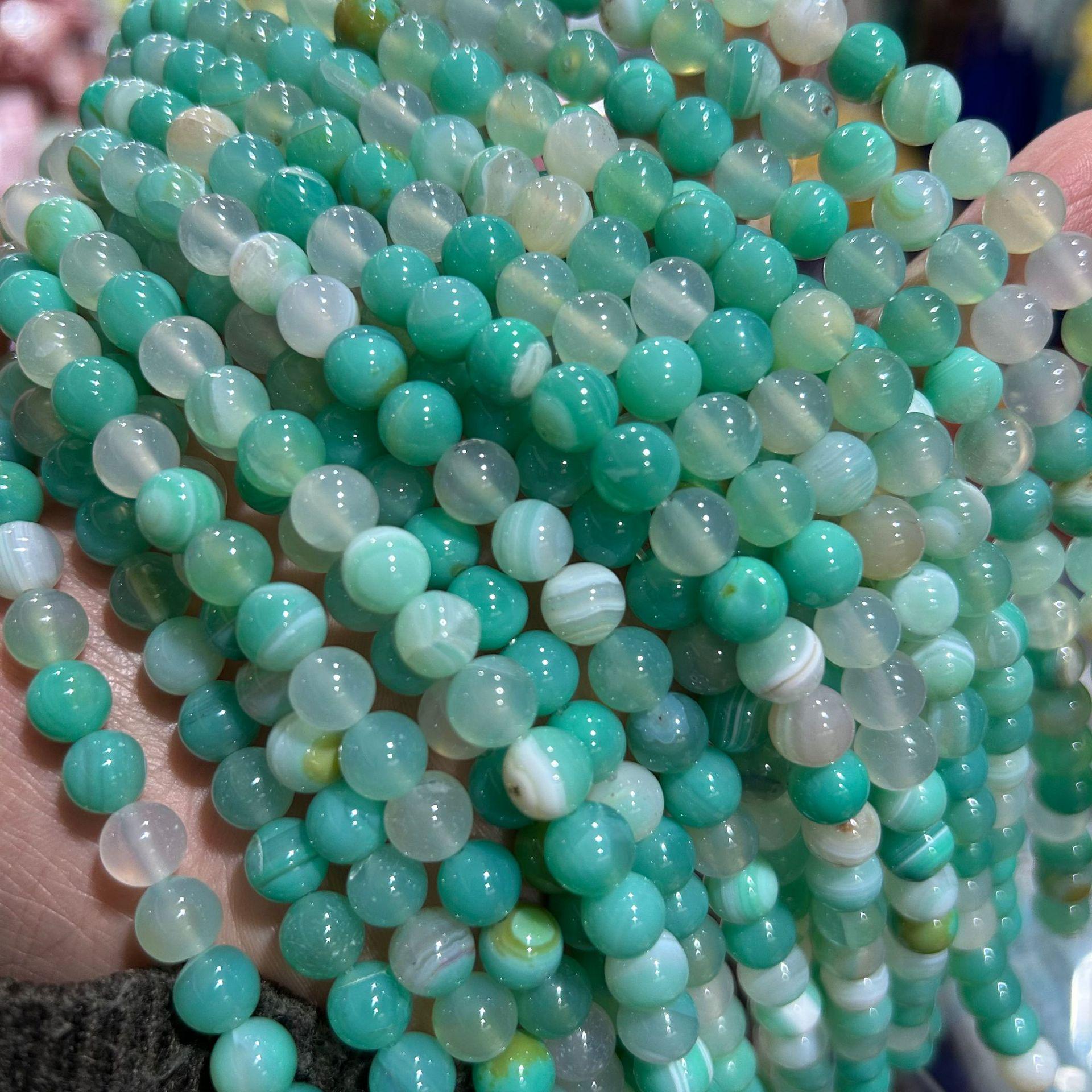 Натуральные Зеленые Сосновые Агатовые Бусины на Нити - Проволочные Украшения и Материалы для DIY Браслетов. 6mm (approx. 60 beads) strand